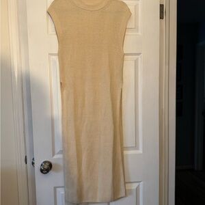 H&M Beige Sleeveless Ribbed Dress